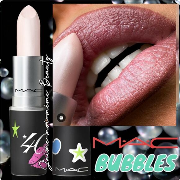 MAC Limited Edition 40th Anniversary Bringbacks Glazed/Frost Lipstick in Bubbles - Picture 1 of 16